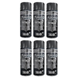 6X Paint Factory All Purpose Black Metallic Spray Paint 200ml Spray Paint