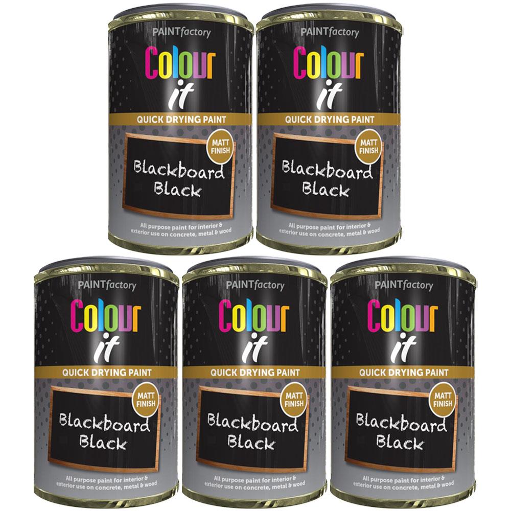 5X Paint Factory Blackboardpaint Factory Black Paint Tin 300ml Tin Paint