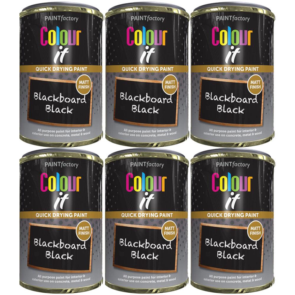 6X Paint Factory Blackboardpaint Factory Black Paint Tin 300ml Tin Paint