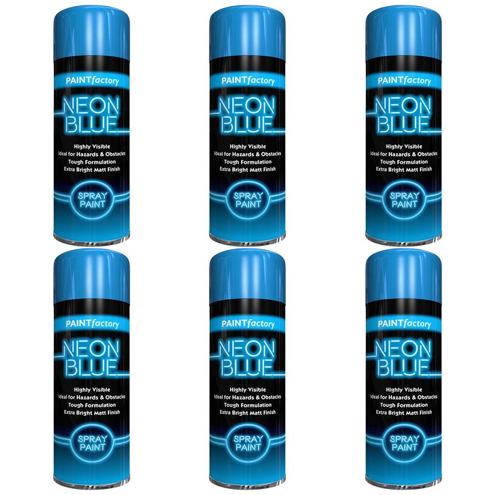 6X Paint Factory Blue Fluorescent Neon Spray Paint 200ml Spray Paint
