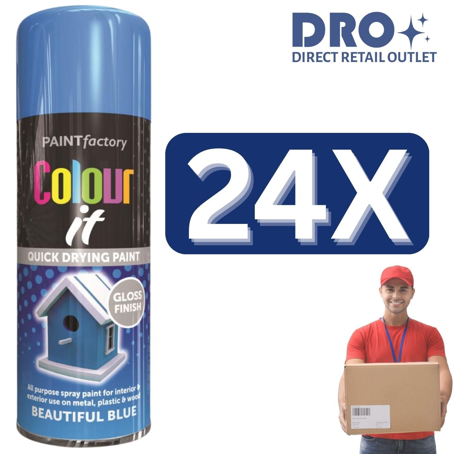 Paint Factory Colour It Quick Drying Spray Paint in Beautiful Blue for bulk quantity discounted paints
