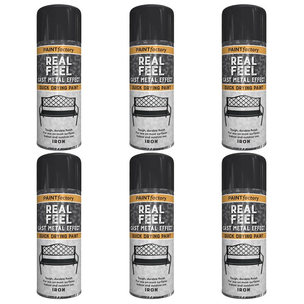 6X Paint Factory Cast Iron Effect Spray Paint 400ml Spray Paint