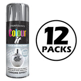 12X Paint Factory Chrome Effect Gloss Spray Paint 400ml Spray Paint