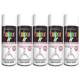 5X Paint Factory White Satin Spray Paint 400ml Spray Paint