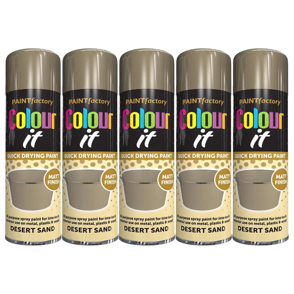 5X Paint Factory Desert Sand Matt Spray Paint 250ml Spray Paint