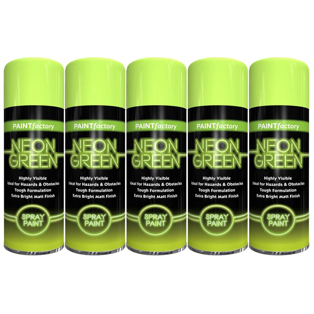5X Paint Factory Fluorescent Neon Green Spray Paint 200ml Spray Paint