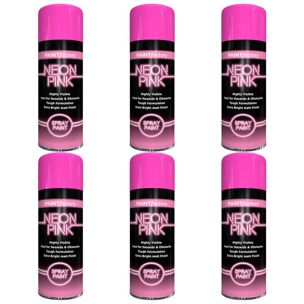 6X Paint Factory Fluorescent Neon Pink Spray Paint 200ml Spray Paint
