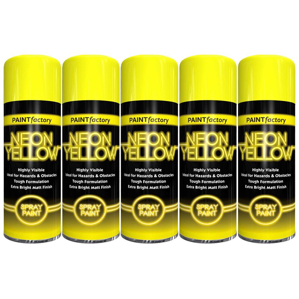 5X Paint Factory Fluorescent Neon Yellow Spray Paint 200ml Spray Paint