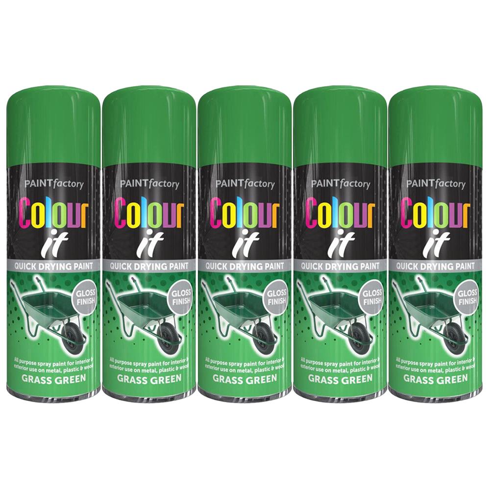 5X Grass Green Gloss Spray Paint 250ml Spray Paint