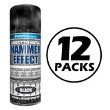 12X Paint Factory Hammered Black Spray Paint 400ml Spray Paint