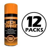 12X Paint Factory Neon Orange Spray Paint 400ml Spray Paint