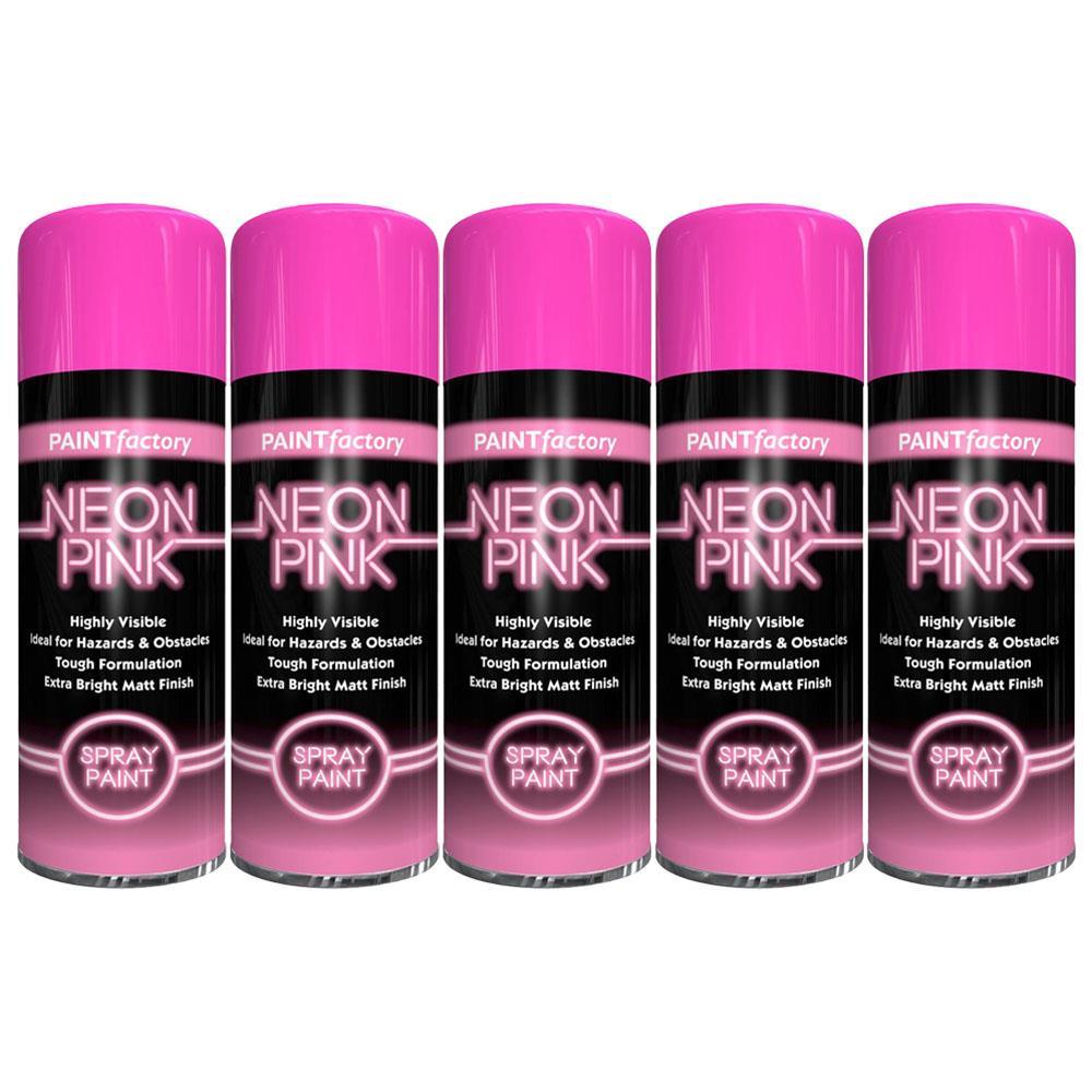 5X Paint Factory Neon Pink Spray Paint 400ml Spray Paint