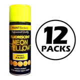 12X Paint Factory Neon Yellow Spray Paint 400ml Spray Paint
