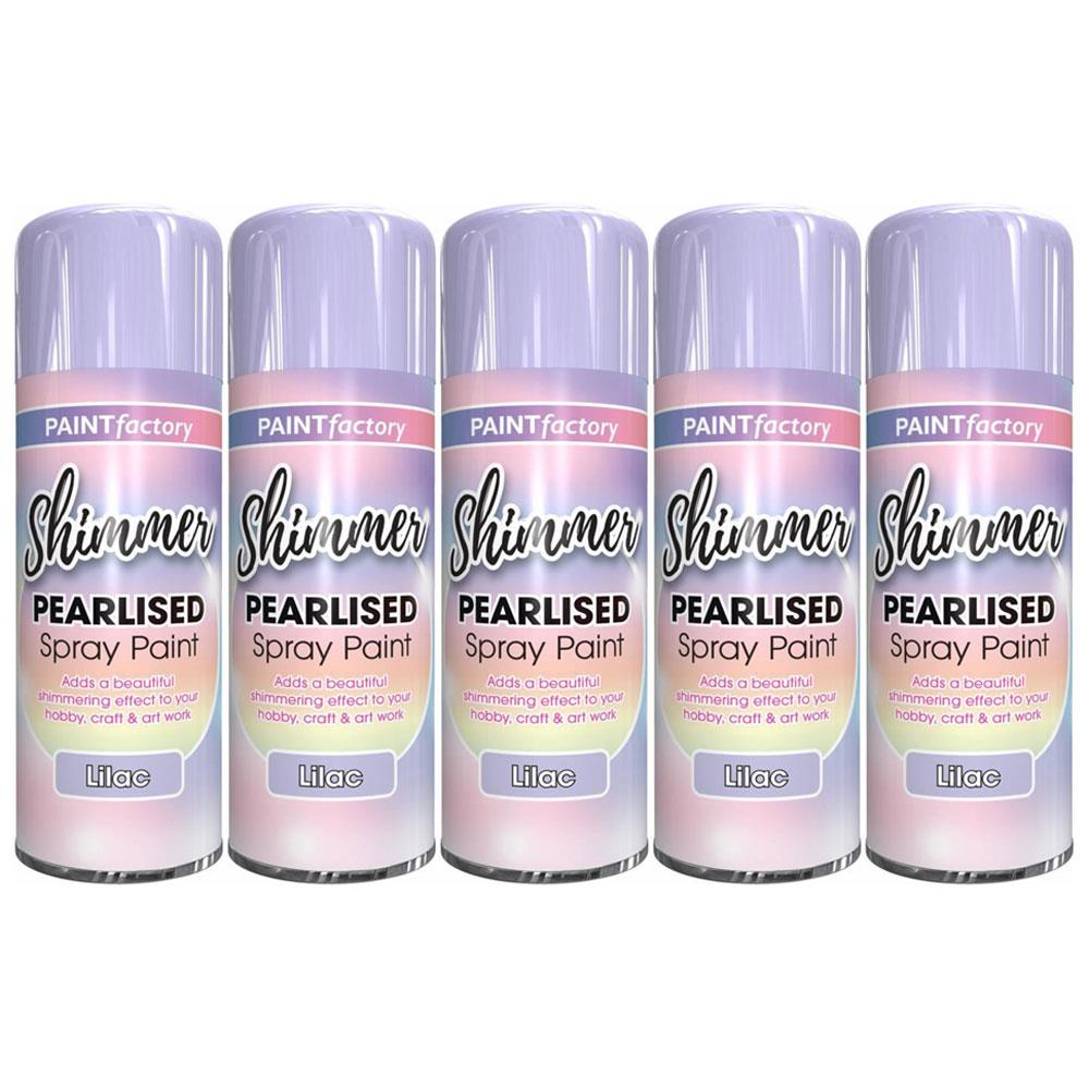 5X Paint Factory Pearlised Lilac Paint 400ml Spray Paint