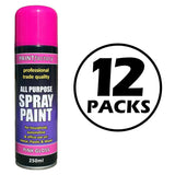 12X Paint Factory Pink Gloss Spray Paint 250ml Spray Paint