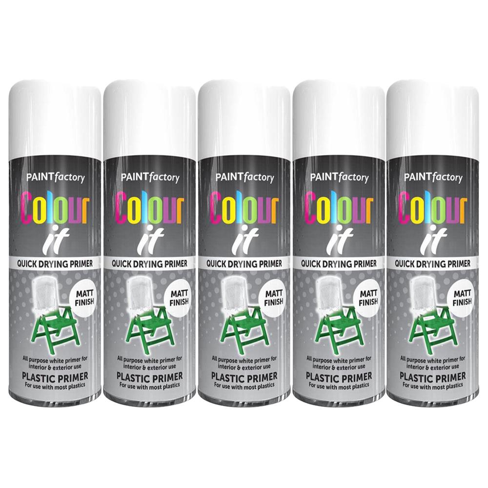 5X Paint Factory Plastic Primer Spray Paint 400ml Spray Paint