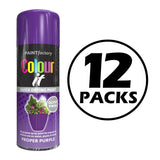 12X Paint Factory Proper Purple Gloss Spray Paint 250ml Spray Paint