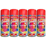 5X Paint Factory Red Glitter Spray Paint 200ml Spray Paint