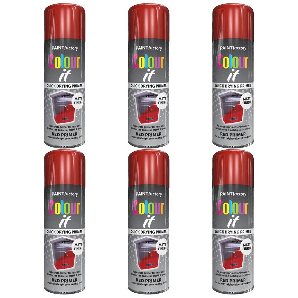 6X Paint Factory Red Primer Spray Paint 400ml Spray Paint