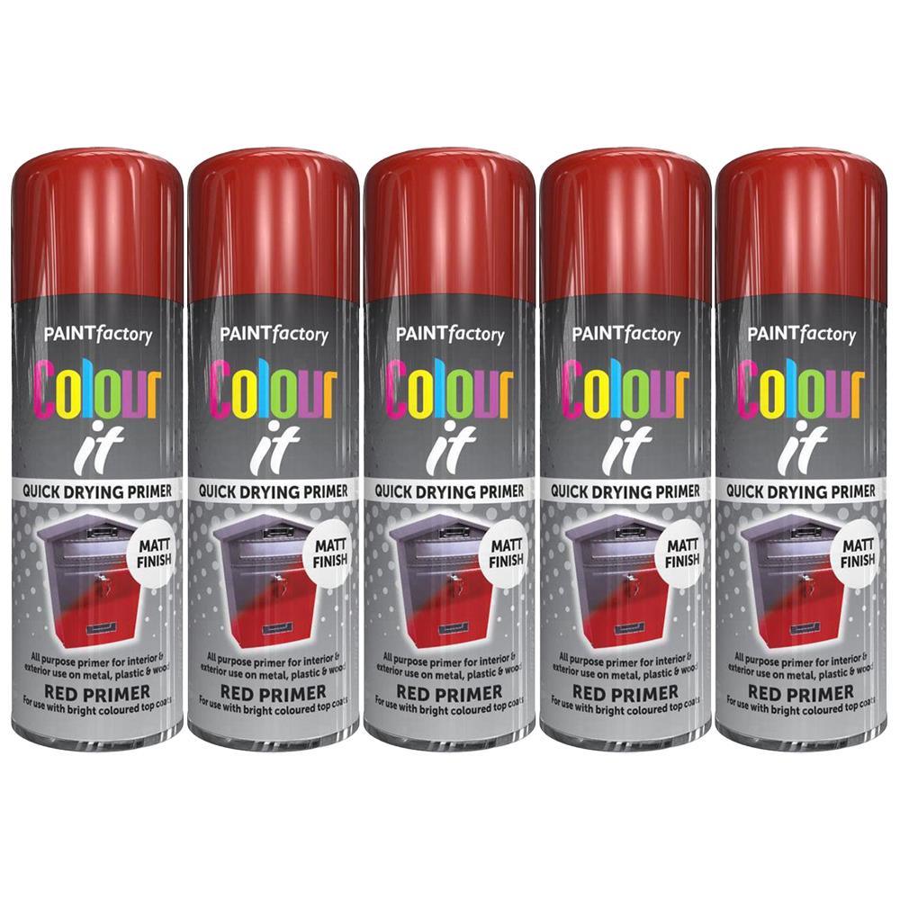 5X Paint Factory Red Primer Spray Paint 400ml Spray Paint