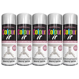 5X Paint Factory White Satin Spray Paint 250ml Spray Paint