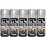 5X Silver Fabric & Vinyl Spray Paint 200ml Spray Paint