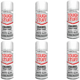 6X Paint Factory Tough Stuff Enamel White Gloss 400ml Spray Paint