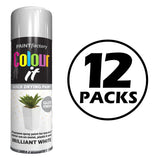 12X Paint Factory White Gloss Spray Paint 250ml Spray Paint