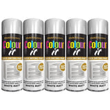 5X Paint Factory White Matt Spray Paint 250ml Spray Paint