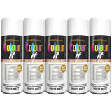 5X Paint Factory White Matt Spray Paint 400ml Spray Paint