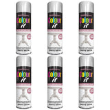 6X Paint Factory White Satin Spray Paint 250ml Spray Paint