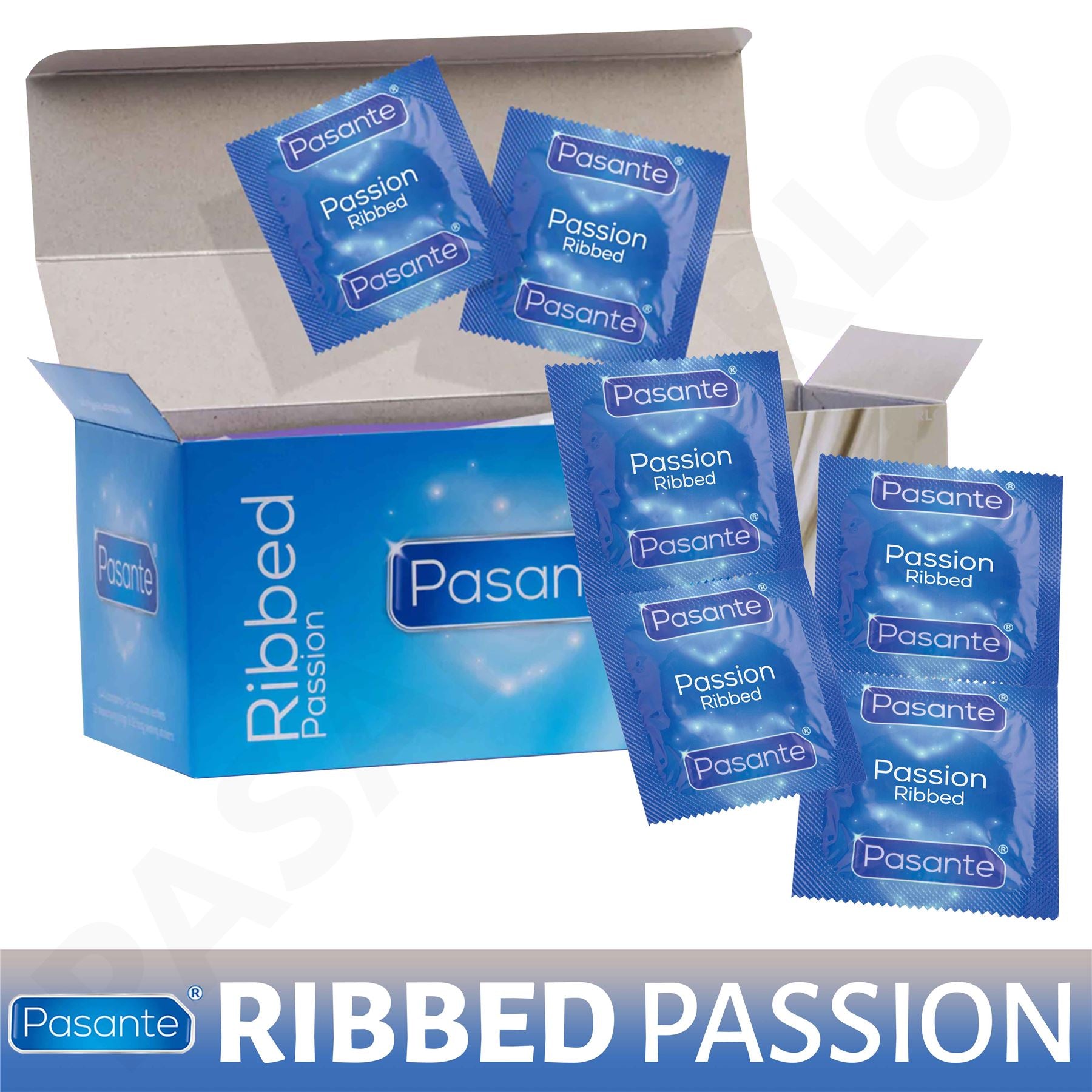 144X Pasante Condoms Ribbed Texture Passion Internal Pleasure Male Condom