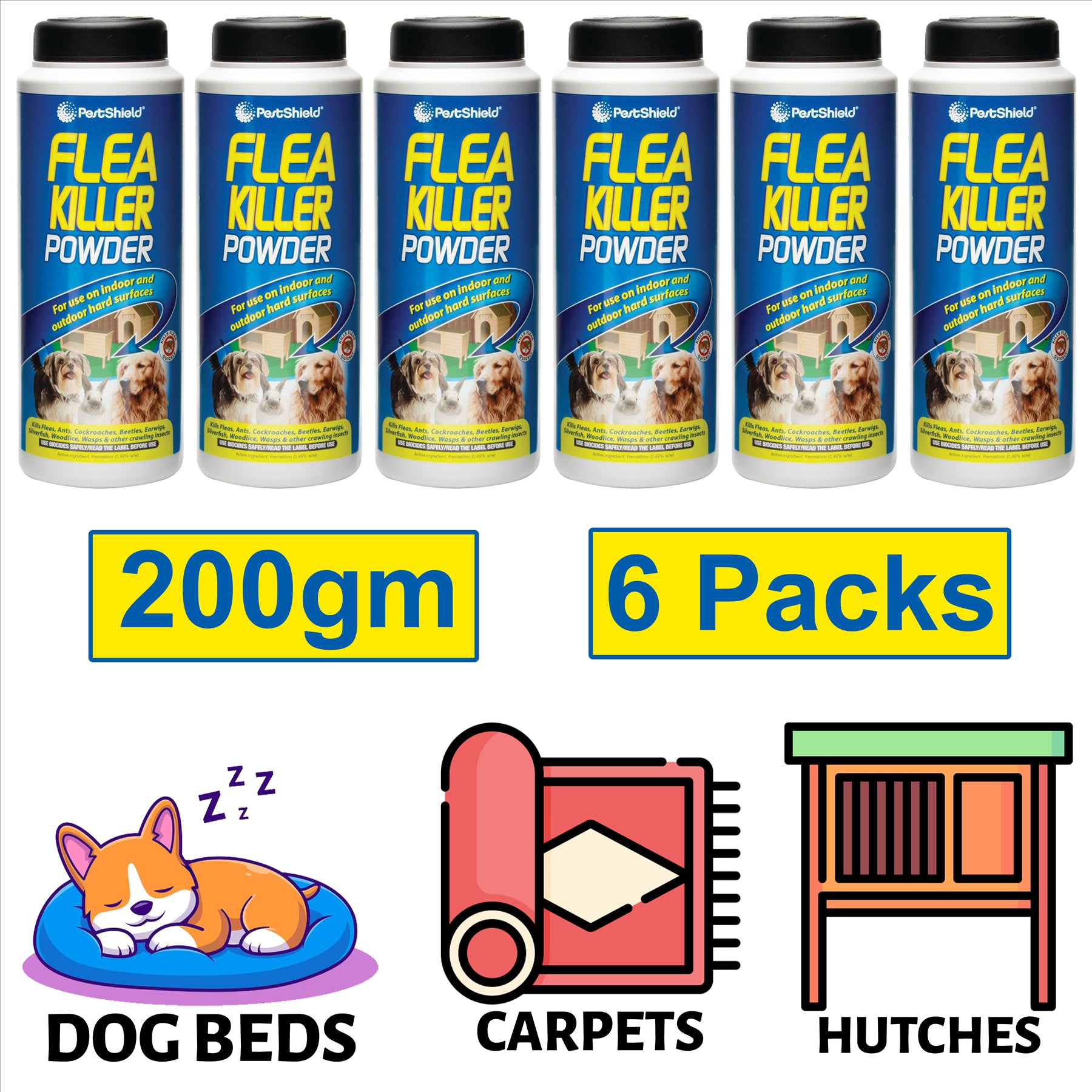 6X Flea Killer Powder 200G Pet supplies