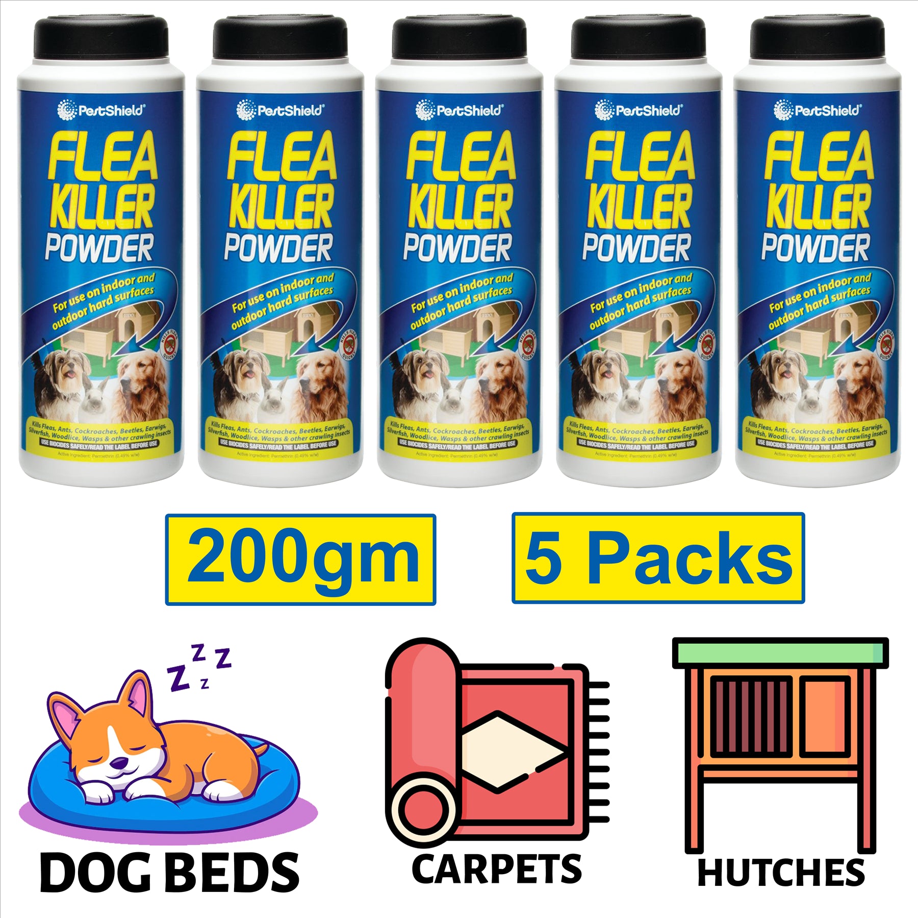 5X Flea Killer Powder 200G Pet supplies