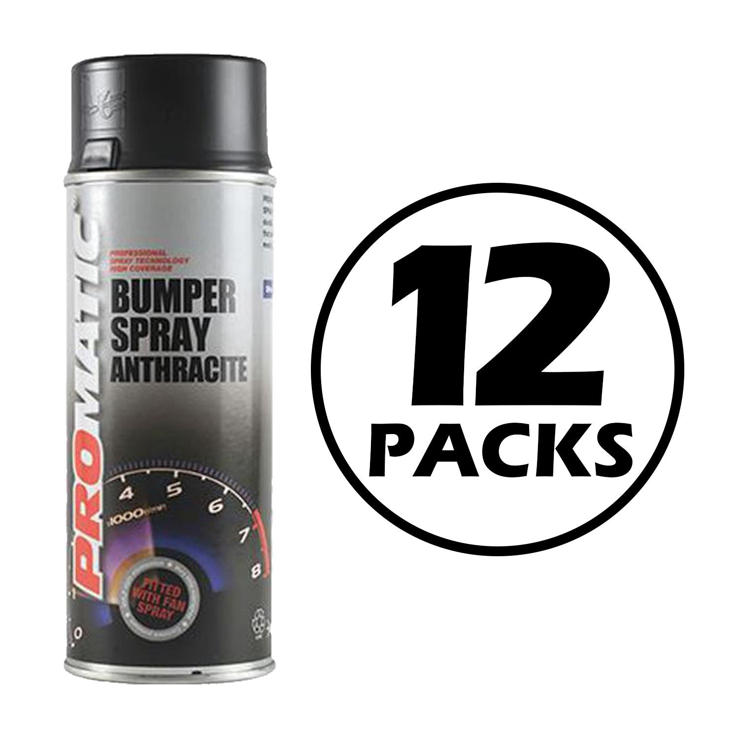 12X Promatic Bumperspray Anthracite Spray Paint 400ml Spray Paint