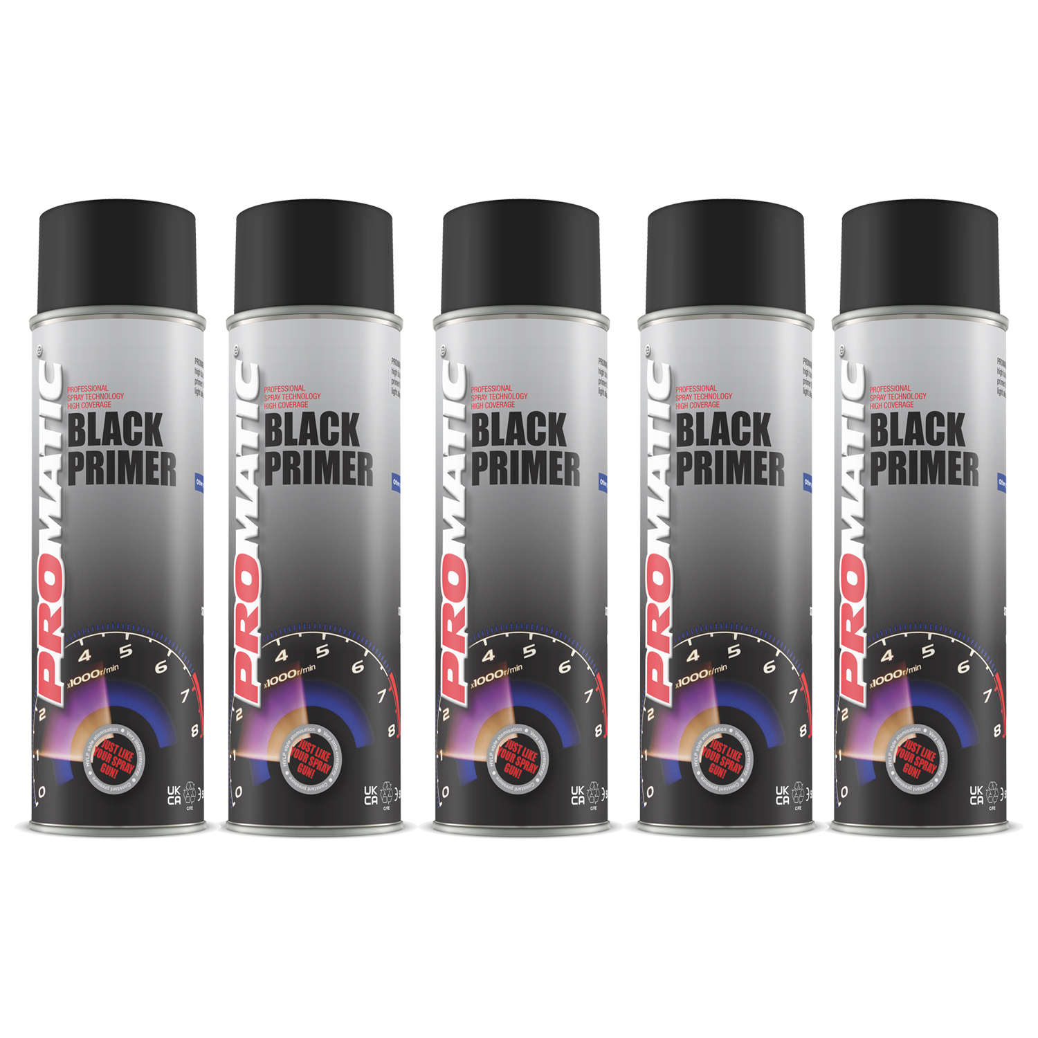 5X Promatic Black Primer Spray 500ml Spray Paint