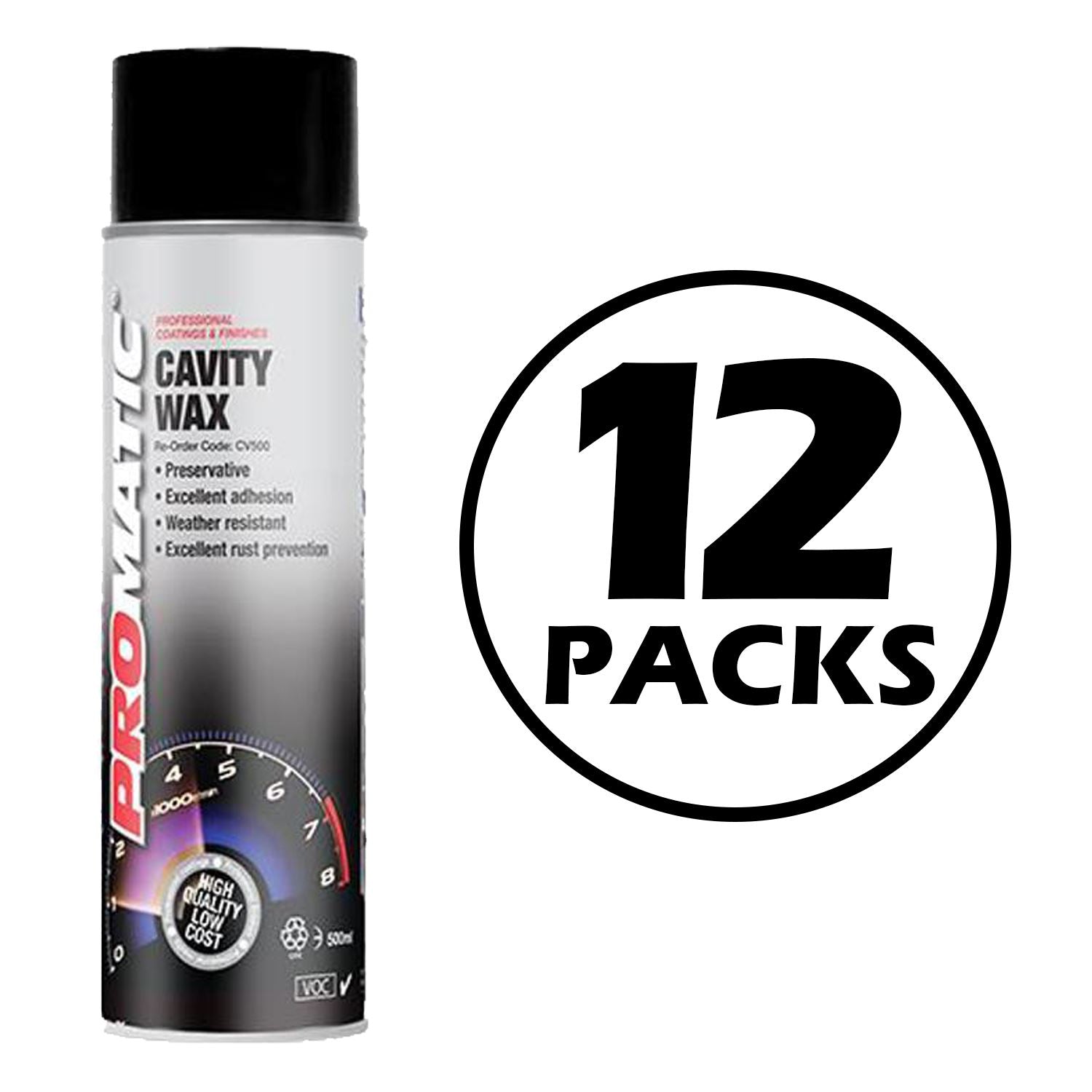 12X Promaticcavity Wax (Clear) Spray Paint 500ml Spray Paint