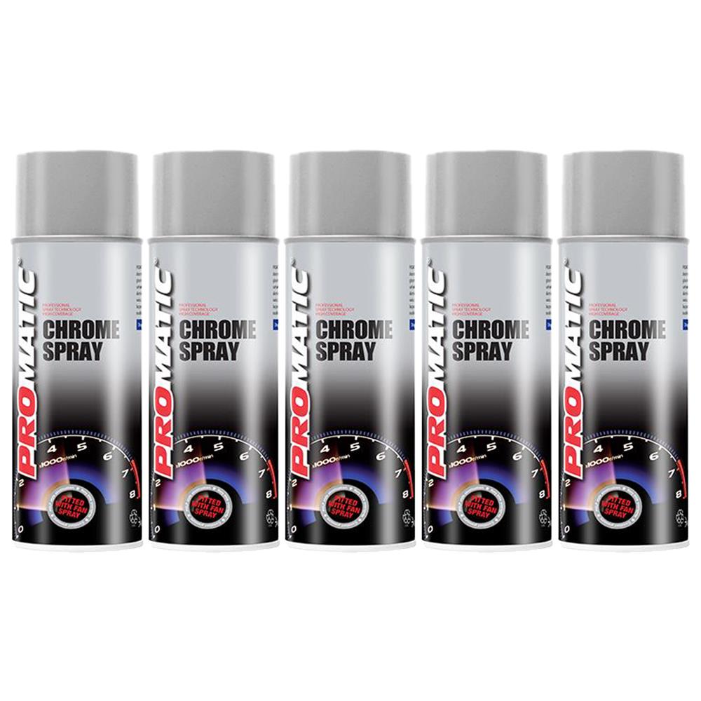 5X Promatic Chrome Spray Paint 400ml Spray Paint