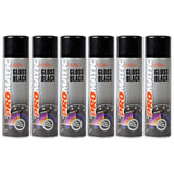 6X Promatic Gloss Black Spray Paint 500ml Spray Paint
