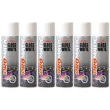 6X Promatic Gloss White Spray Paint 500ml Spray Paint