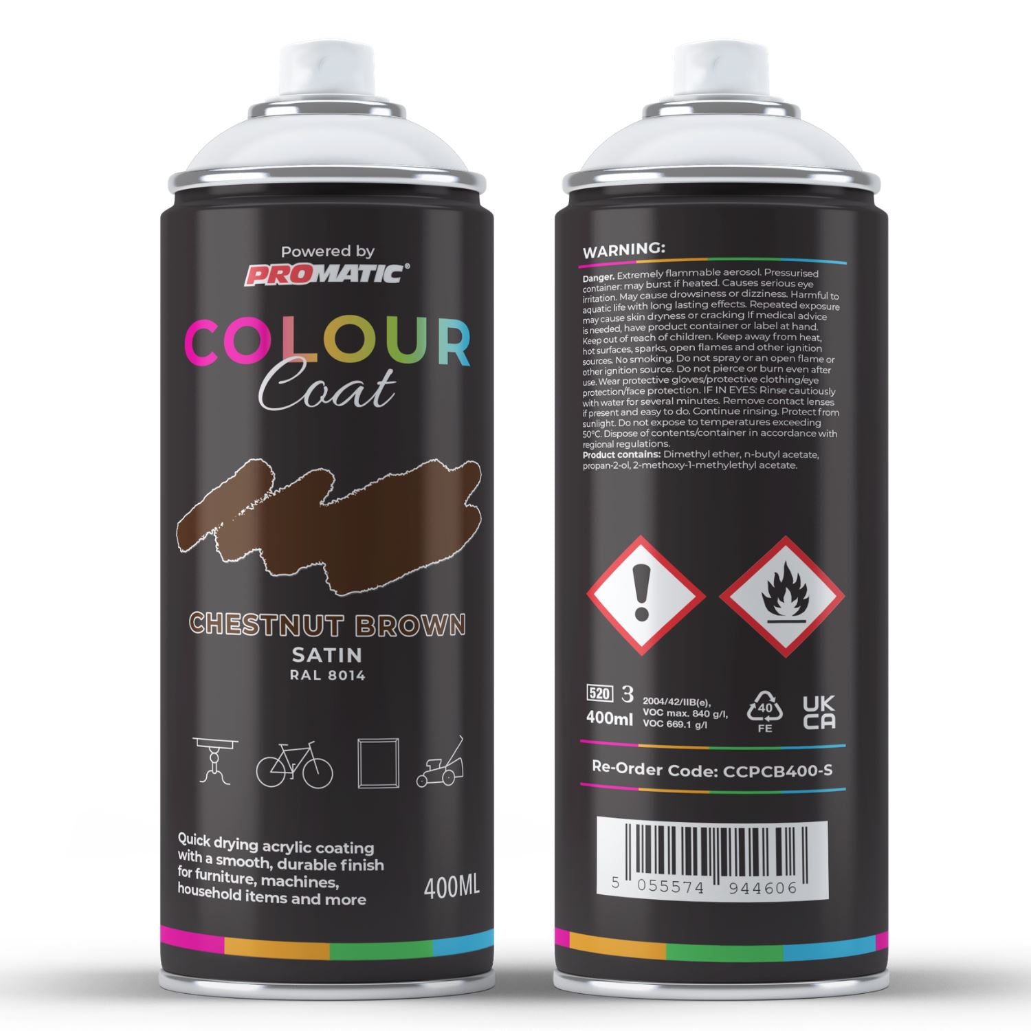 Colour Coat Chestnut Brown Satin Spray Paint 400ml for achieving a smooth finish with paint with spray gun