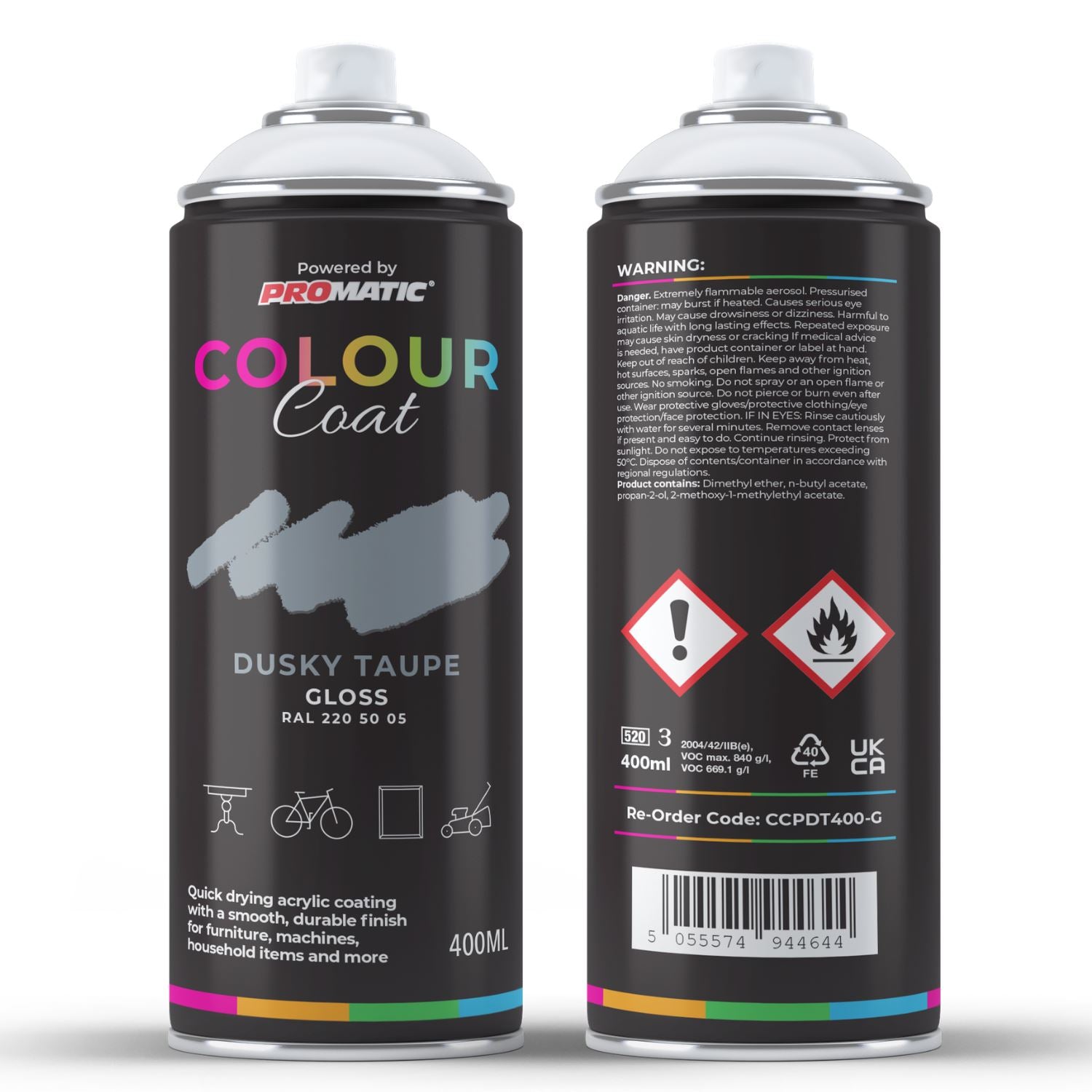 Colour Coat Dusky Taupe Gloss Spray Paint 400ML for painting with spray gun applications