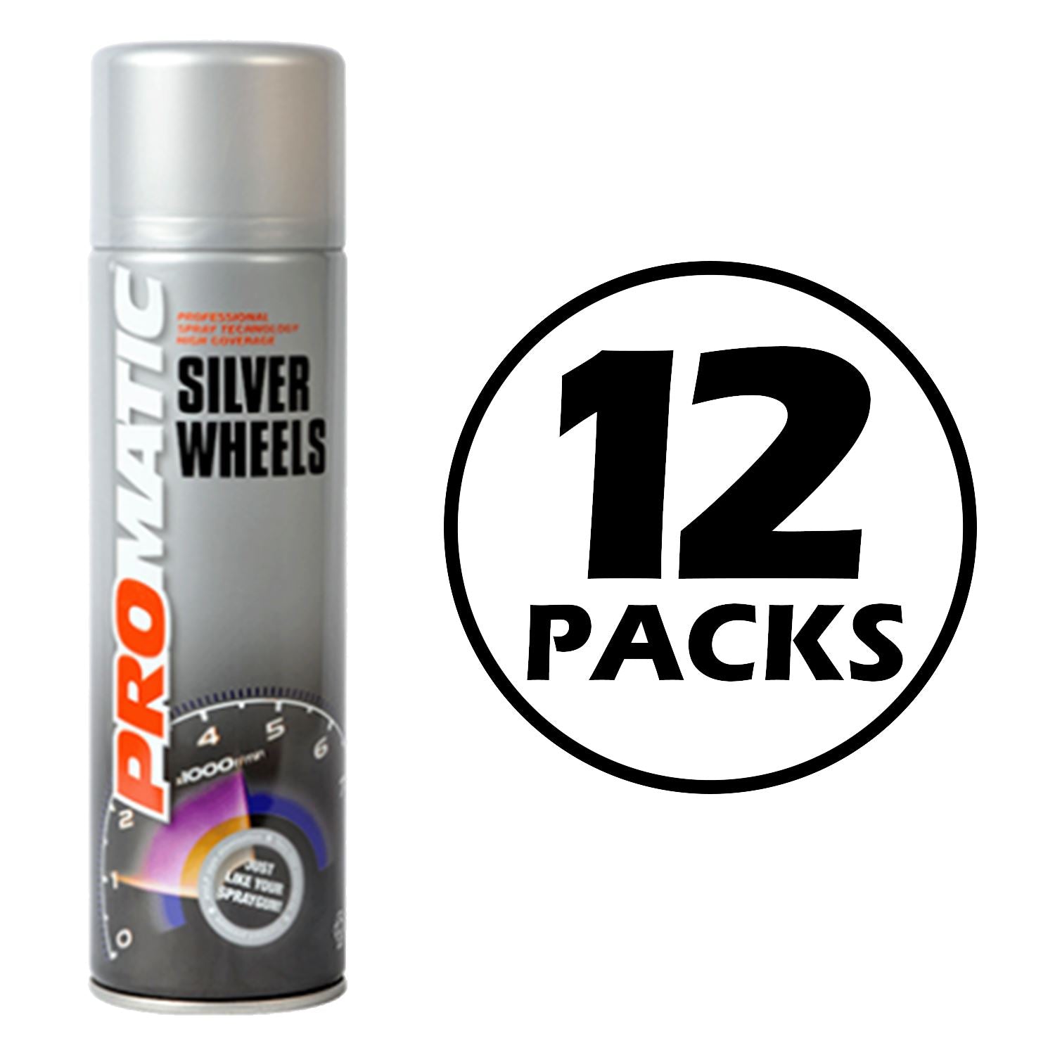 12X Promatic Steel Wheels Spray Paint 500ml Spray Paint