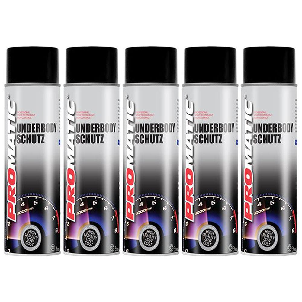 5X Promatic Black Underbody Spray Paint 500ml Spray Paint