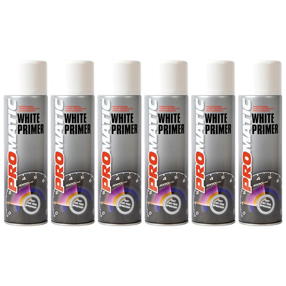 6X Promatic White Primer Spray 500ml Spray Paint
