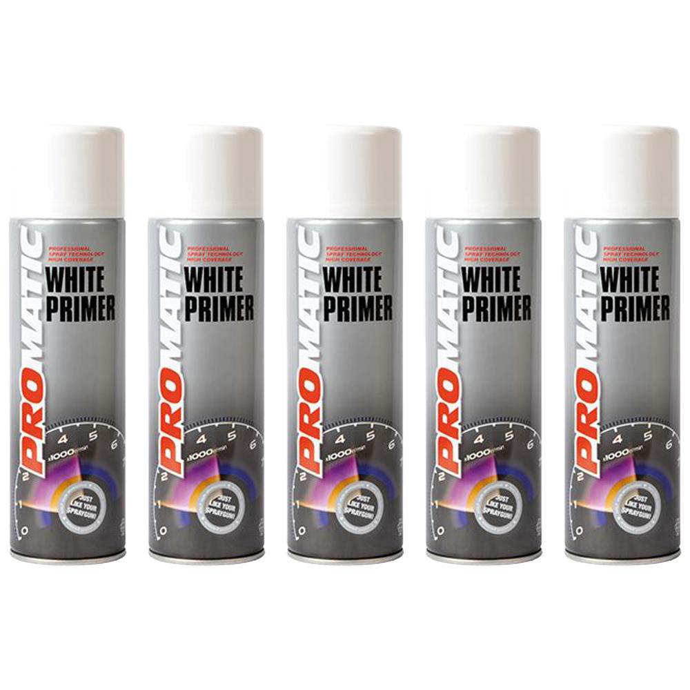 5X Promatic White Primer Spray 500ml Spray Paint