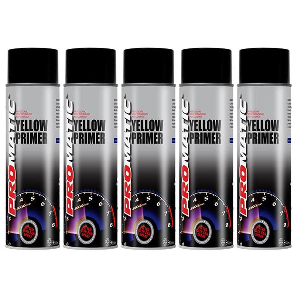 5X Promatic Yellow Primer Spray 500ml Spray Paint