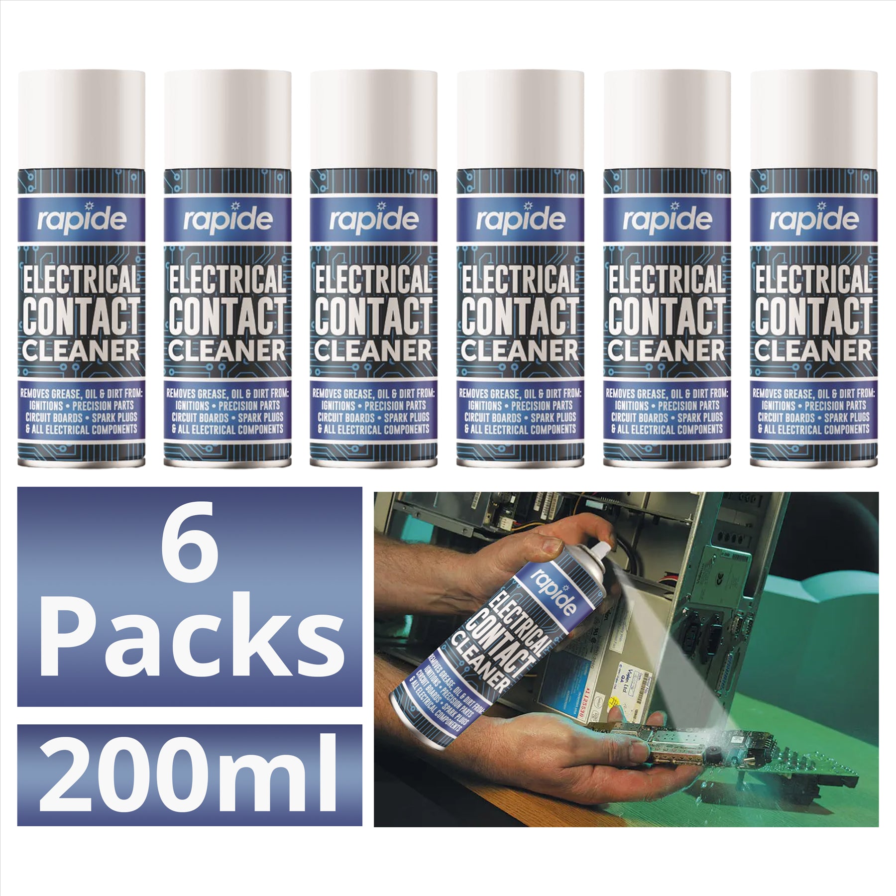 6X Electrical Contact Cleaner 200ml Technical Spray