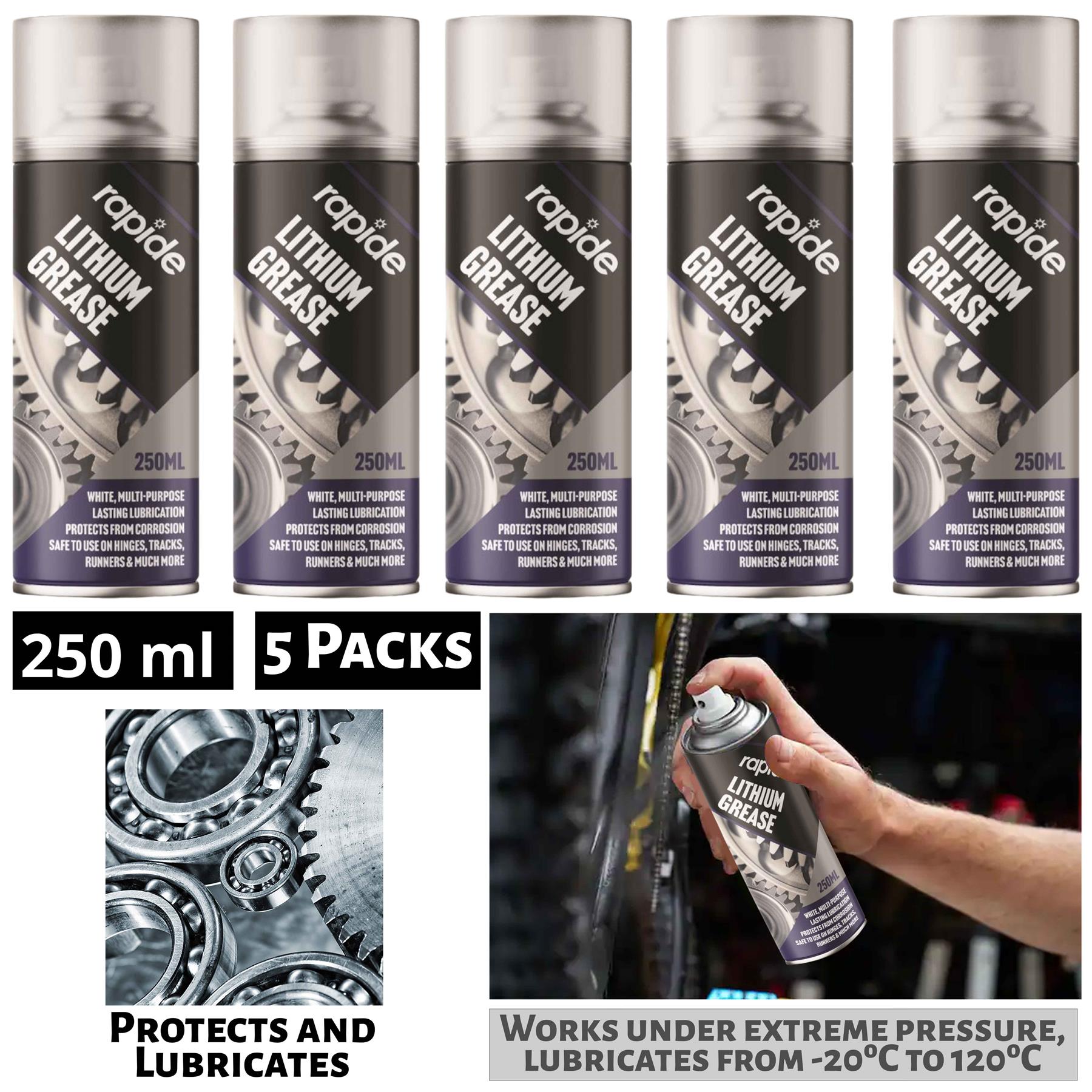 5X Rapide Lithium Grease 250ml Spray Paint