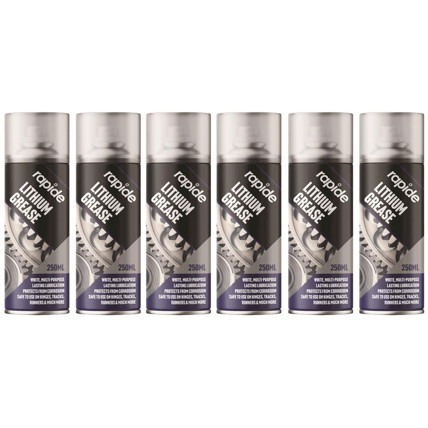 6X Rapide Lithium Grease 250ml Spray Paint
